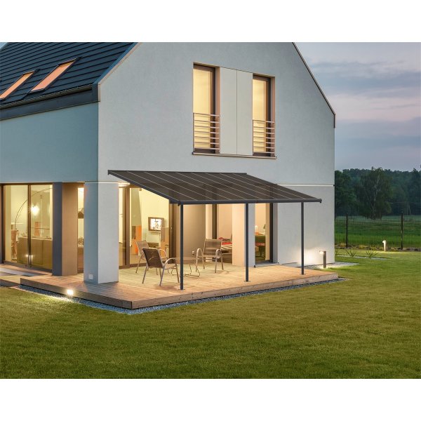 Capri 5400 antracit 3 x 5,46 - hliníková (montovaná) pergola - Kliknutím na obrázek zavřete