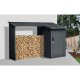 Riwall PRO RMWS 3x9 Anthracite - přístřešek na dřevo s kůlnou 2,7 x 1,6 m s pultovou střechou Riwall PRO RMWS 3x9 Anthracite - přístřešek na dřevo s kůlnou 2,7 x 1,6 m s pultovou střechou
